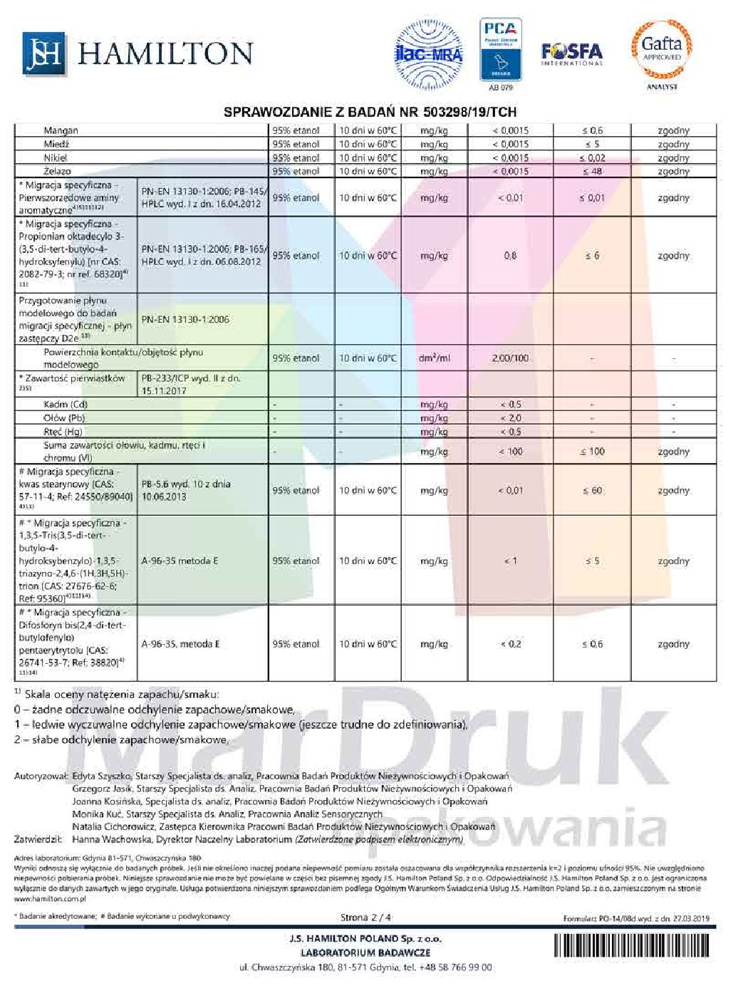 Folia PET transparent z nadrukiem + Folia LDPE